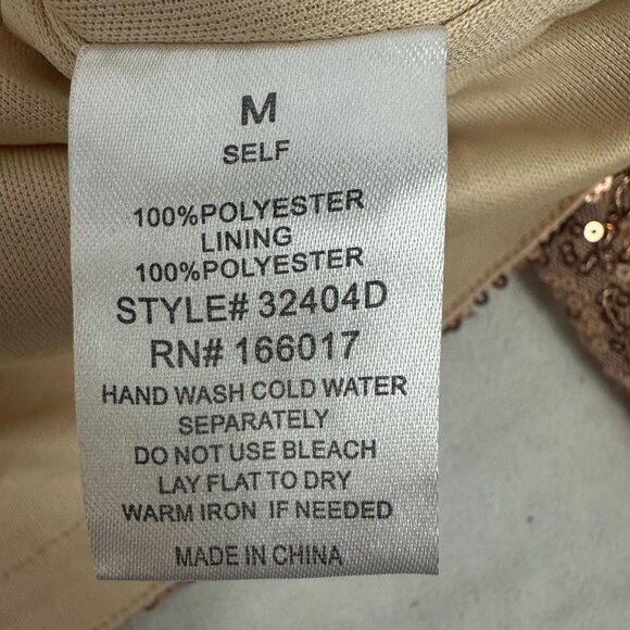 Sequined Rose Gold Long-Sleeve Shirt By Blue B. Collection Size M - Picture 6 of 6